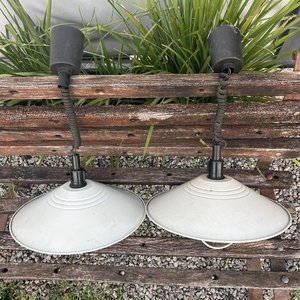 2 Lámparas Galponera Industriales Blancas 38cm Diámetro - imagen 2