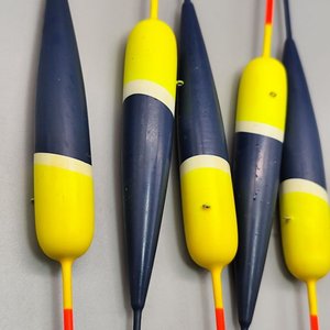 Lote de 5 Boyas de Pesca Alargadas Azul y Amarillo - imagen 6