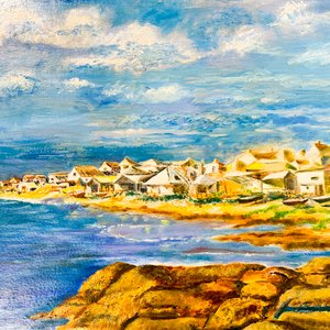 Cuadro al óleo "Paisaje Costero" de Cecilia CH, Punta del Diablo, 2003 - imagen 2