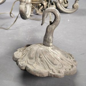 Araña de Bronce Macizo con 4 Luces, Cadena y Florón - imagen 6