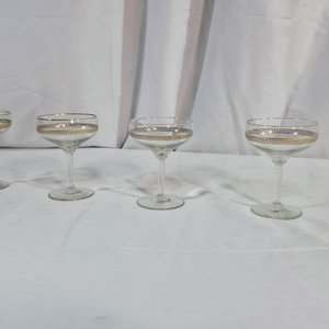 4 Copas de Champagne Pompidou con Borde Dorado - imagen 3
