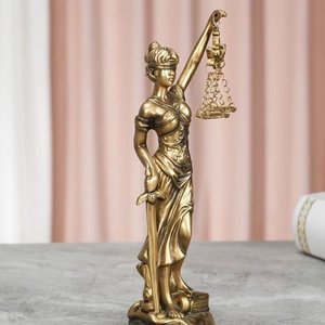 Escultura Diosa de la Justicia (Themis) en Resina Bronce Dorado - imagen 3