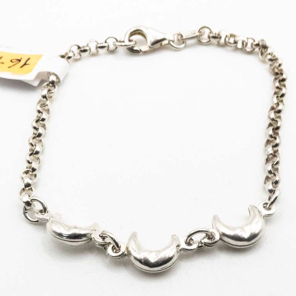 Pulsera de Plata con Diseño de Lunas - 18cm