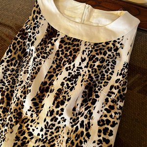 Vestido Animal Print Blanco Talle M Algodón Grueso - imagen 2