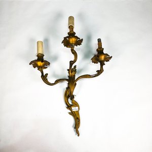 Aplique de Pared de Bronce con Tres Luces - imagen 2