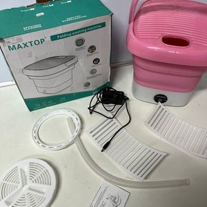 Mini Lavadora Plegable MaxTop Rosa y Blanca - Nueva en Caja - imagen 5
