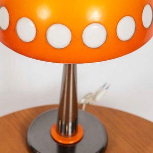 Lámpara de Mesa Vintage Naranja Acrílico con Base Metálica - imagen 2