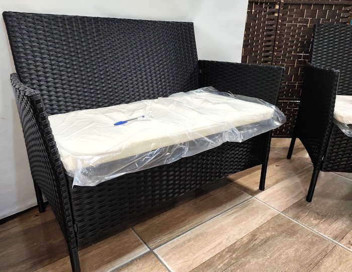 JUEGO DE LIVING PARA PATIO EN RATAN SUNSET CON ALMOHADONES - imagen 3