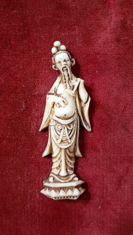 Estatuilla en Marfil Oriental encuadrada - imagen 2
