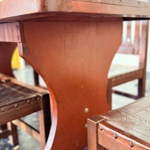 Mesa de Comedor de Madera Maciza con 6 Sillas Estilo Rústico - imagen 8