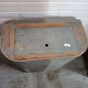 Mueble Antiguo de Guardado Gris con Tapa - imagen 2
