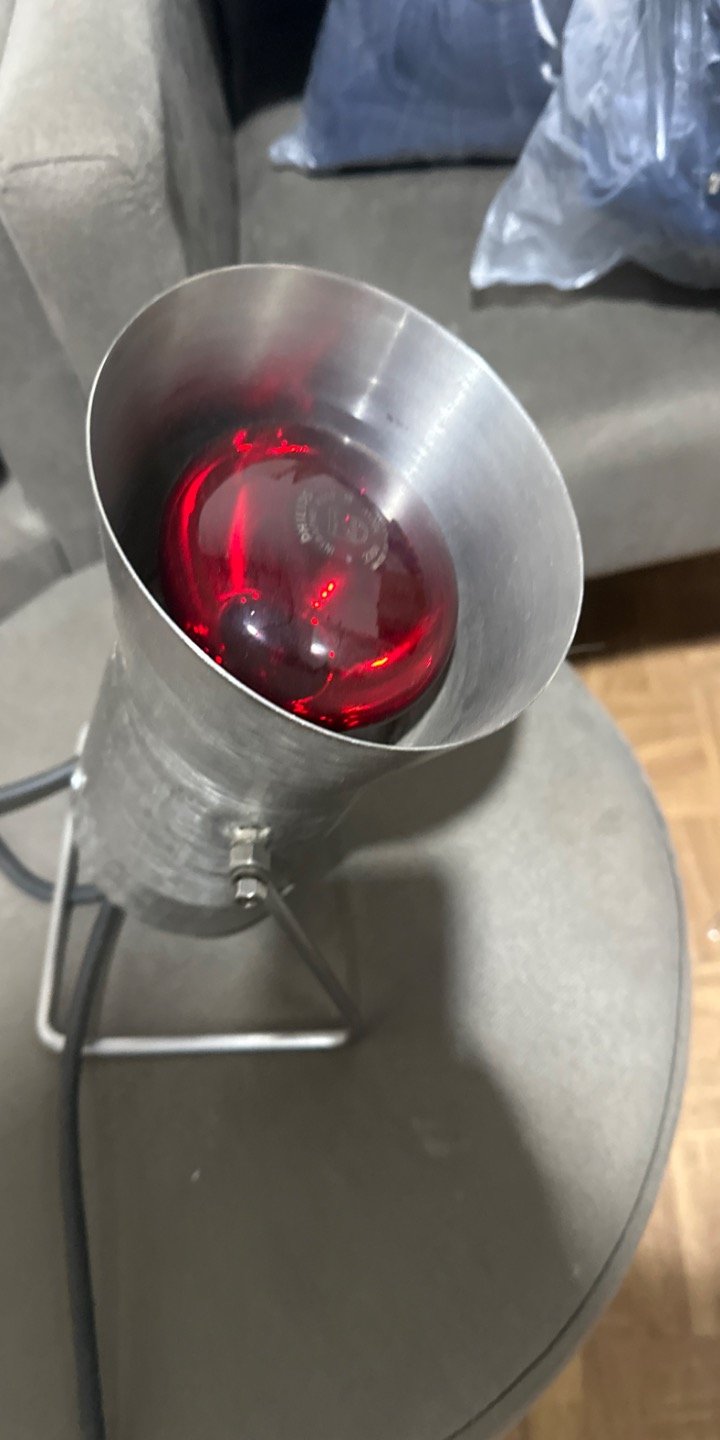Lámpara Infrarroja Metálica con Bombilla Roja
