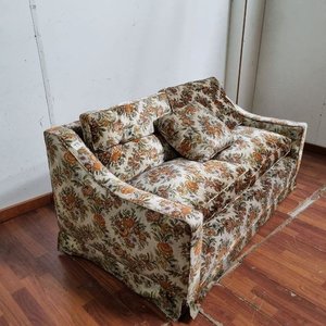 Sillón de 2 Cuerpos Vintage Estilo Retro con Tapizado Floreado Cálido - imagen 3