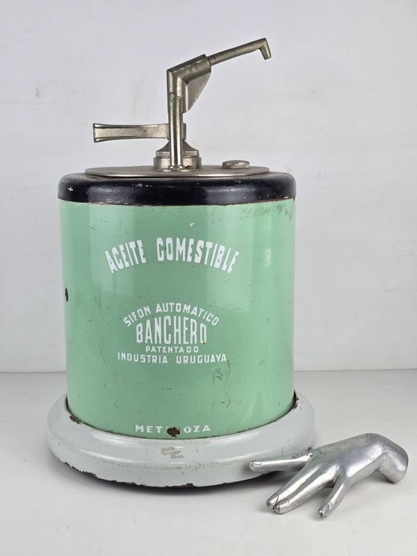 Sifón Automático Banchero Aceite Comestible Esmaltado Metaloza Industria Uruguaya