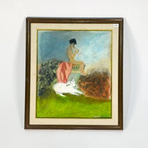 Lote anterior: Cuadro al óleo "Desnudo de dama tocando el clarinete" por Nilda Poppolo (2002)