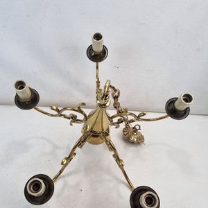 Araña Colgante Clásica de 5 Luces en Metal Dorado - imagen 3