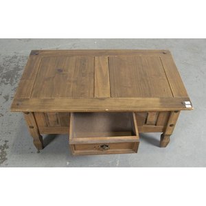 Mesa Ratona Rústica de Madera con Cajón - 100x60x45 cm - imagen 2