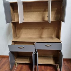 Modular Gris y Natural con Estantes y Puertas - imagen 2