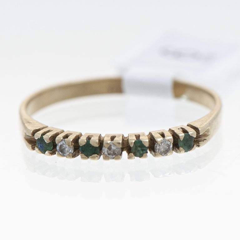 Pulsera de oro 18k con esmeraldas y brillantes - imagen 1