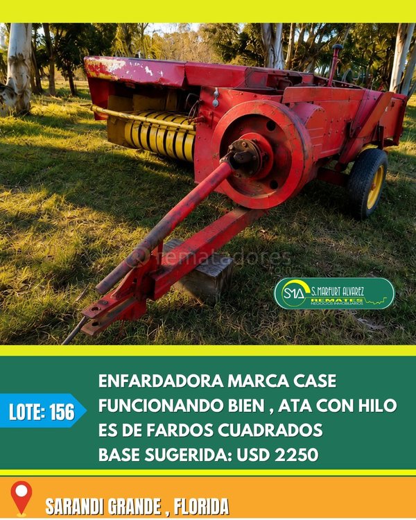 Enfardadora Case con Hilo, Base Sugerida USD 2250