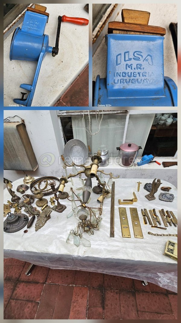 Lote de Lámparas, Herrajes y Accesorios de Bronce y Metal
