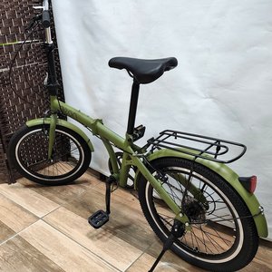 Bicicleta Plegable Verde Rodado 20 con Parrilla y 7 Cambios - imagen 4