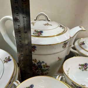 Servicio de Té Limoges Chastagner & Co. Porcelana Francesa Policromada Floral - imagen 13