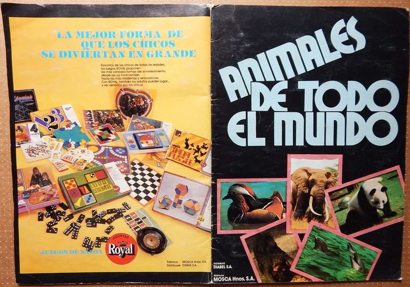 Álbum de Figuritas "Animales de Todo el Mundo" Mosca Hnos. Incompleto con 145 Figuritas