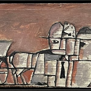 Composición con Personajes de José Gurvich - Óleo sobre Madera (1960) - imagen 1