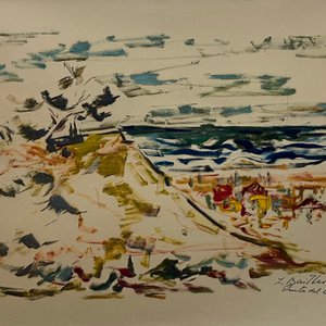 Obra de Zoma Baitler "Punta del Este" - Tempera sobre Papel - imagen 1