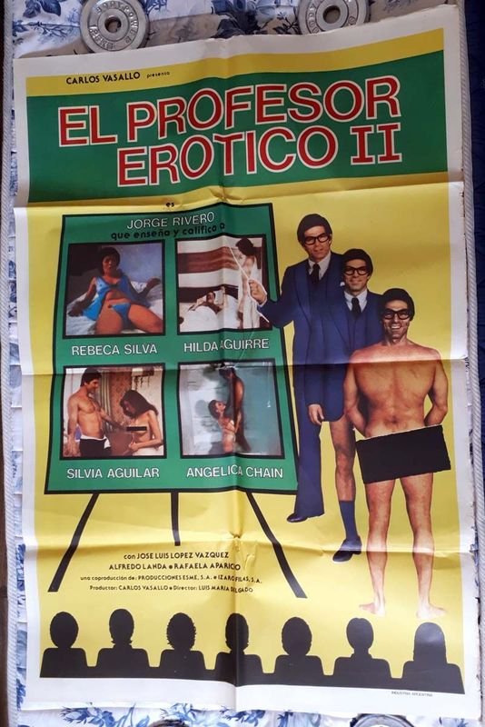 Poster Original "El Profesor Erótico II" - Jorge Rivero, 1981