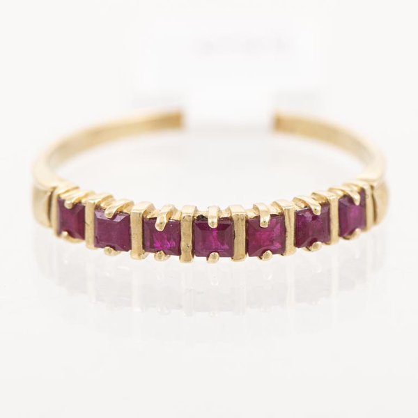 Anillo Medio Sin Fin de Oro 18k con Rubíes - imagen 1