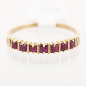 Anillo Medio Sin Fin de Oro 18k con Rubíes - imagen 1