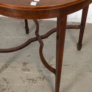 Mesa Circular Inglesa "Maple" con Marqueterie y Detalles en Lustre - imagen 3