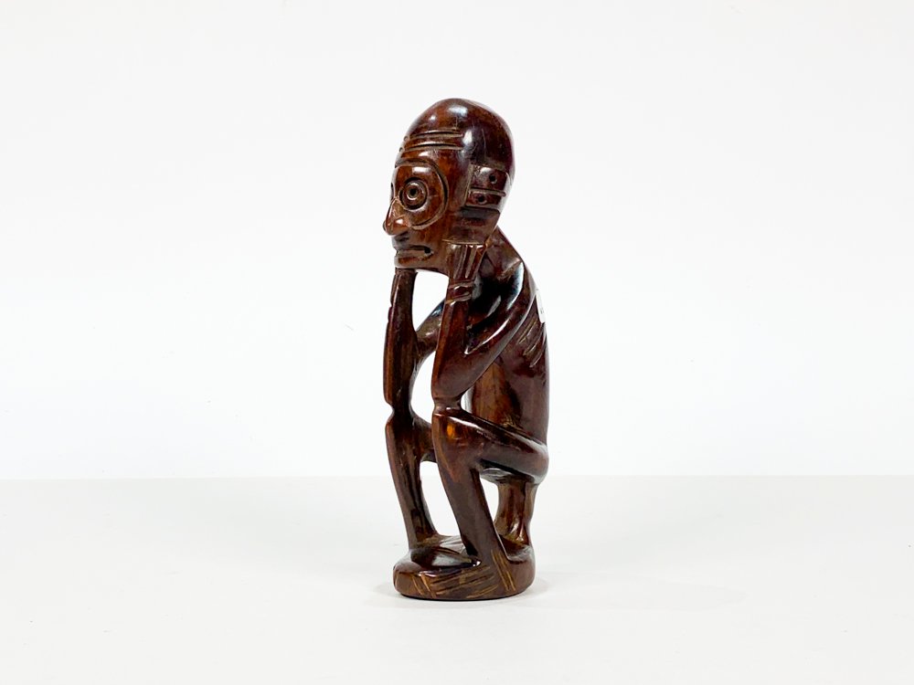 Talla de madera africana con máscara - imagen 3