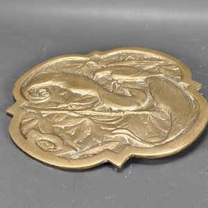 Placa de Bronce Macizo con Aves y Follaje en Relieve - imagen 8