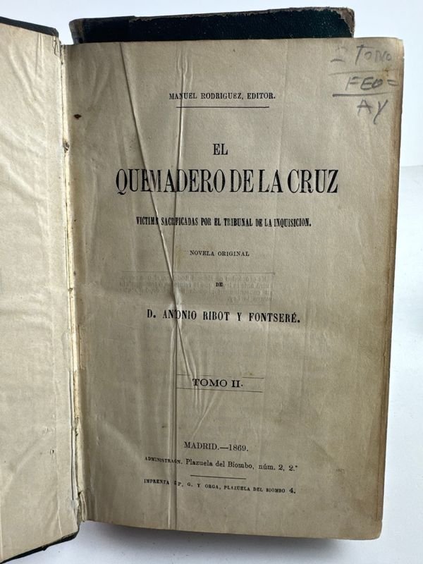 Libro antiguo 'El quemado de la cruz, historia de Antonio Ribot' - imagen 3
