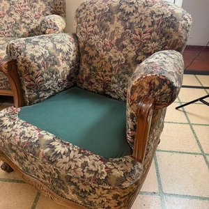 Sillón de 1 Cuerpo Estilo Luis XV Tapizado Floral - imagen 3