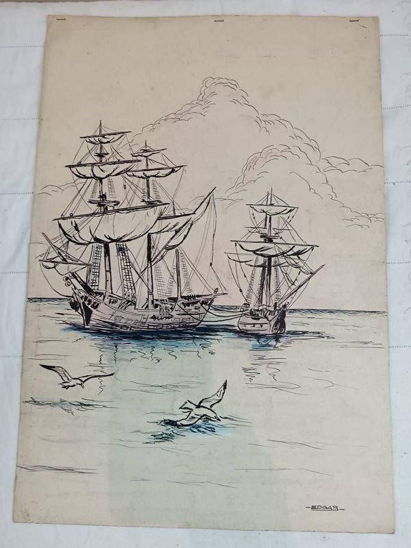 Dibujo de barco firmado por Edgar - imagen 2