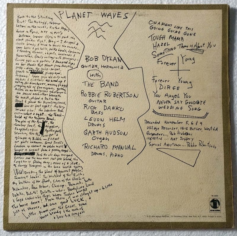 Bob Dylan - Álbum 'Planet Waves' de 1974 en LP Importado USA - imagen 2