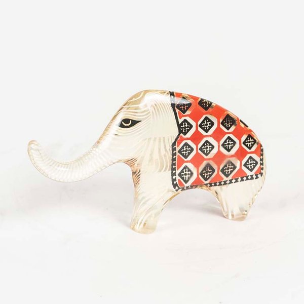 Figura de Elefante en Acrílico Transparente con Detalles Decorativos - imagen 1