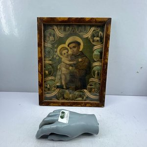 Lote anterior: Cuadro Antiguo Litocromografía San Antonio de Padua con Niño Jesús y Medallones
