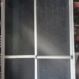 Mampara de Baño Aluminio y Acrílico Gris 191x98 cm con Tramo Fijo - imagen 3