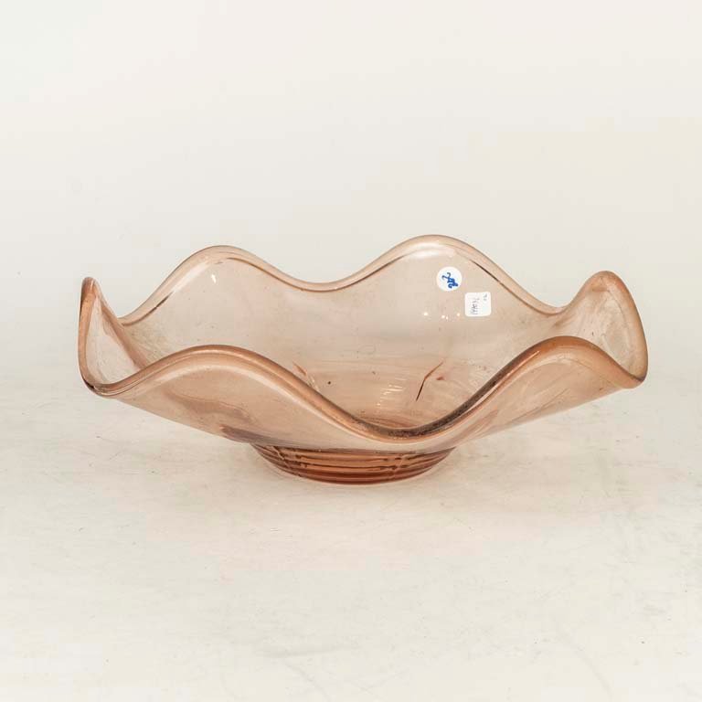 Centro de Mesa de Vidrio Color Rosa - 35 cm