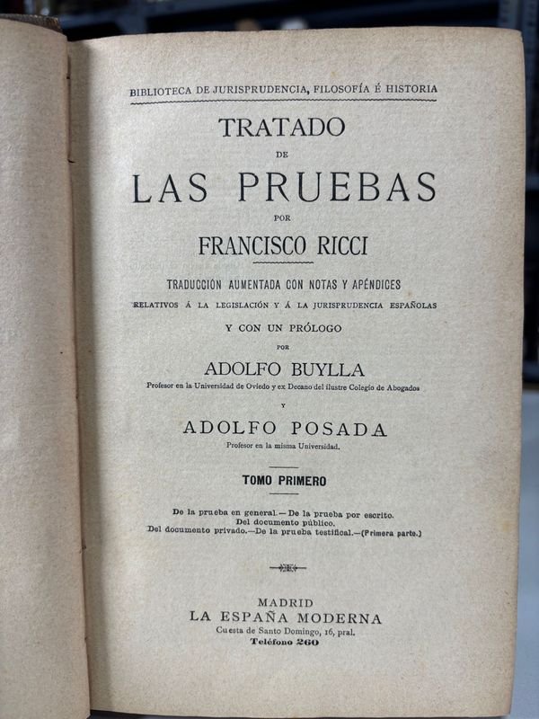 Libro de Jurisprudencia en dos Volúmenes por Francisco Ricci - imagen 2