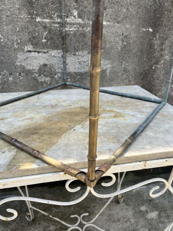 Cubo de bronce con diseño de caña de bambú - imagen 3
