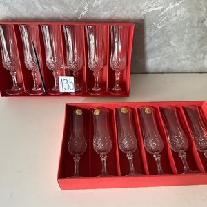 12 Copas Flauta de Cristal Tallado "Cristal d'Arques" - Nuevas en Caja - imagen 3