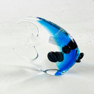 Lote siguiente: Figura Decorativa de Pez en Cristal Murano Azul y Negro