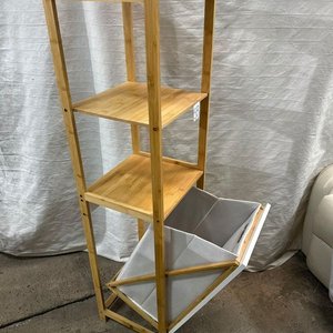Estantería de Bambú con Canasto para Ropa y 3 Estantes - imagen 2