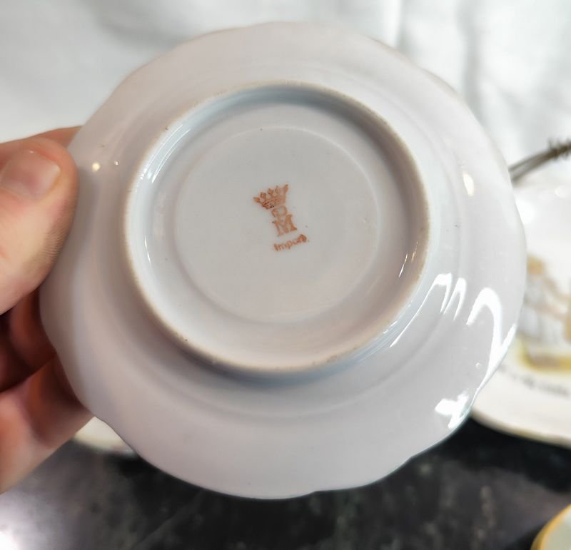 Conjunto de porcelana alemana antigua y japonesa con detalles - imagen 5
